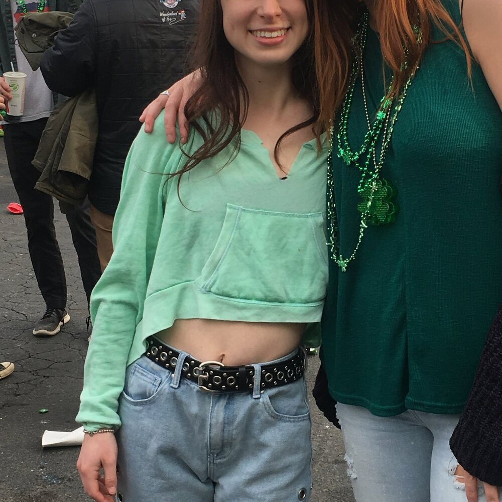 Splendid Green Cropped Top Sweater, Size Small